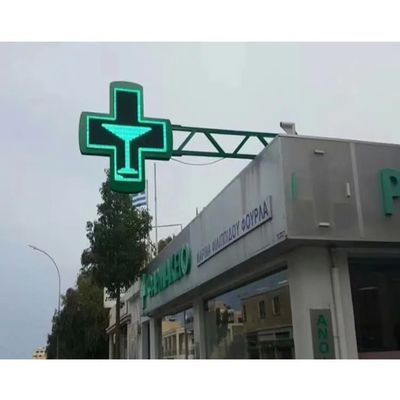 IP65 Outdoor P10 Led Pharmacy Cross Display Led Billboard Sign Full Color