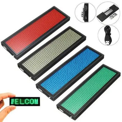 Customizable Led Scrolling Name Badge , 12x48 Pixels Led Name Tag For Events